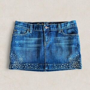 Ezra Fitch Denim Mini Skirt w/Sparkles
